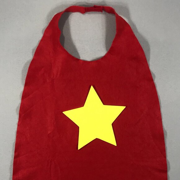 Cape Kid's Red Yellow Star Halloween Costume Superhero Pretend Hero Homemade - Picture 1 of 7